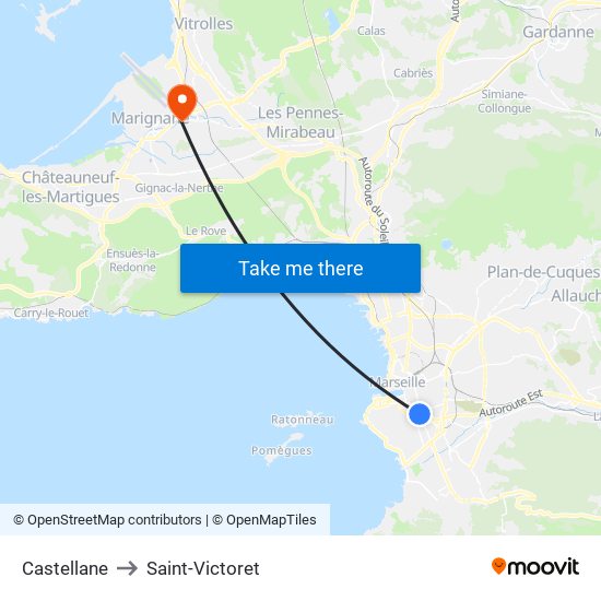 Castellane to Saint-Victoret map