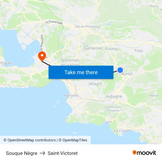 Souque Nègre to Saint-Victoret map