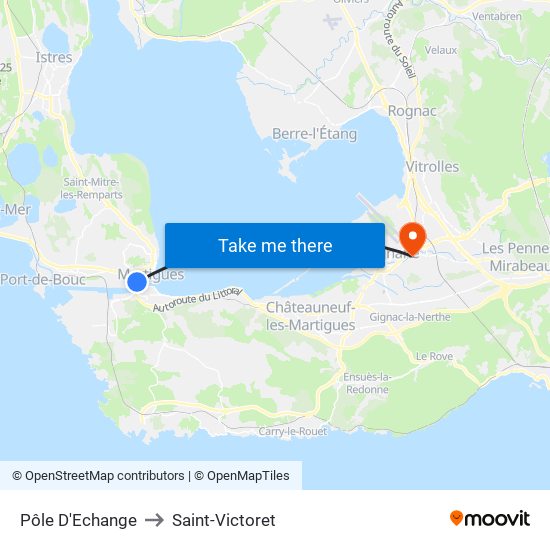 Pôle D'Echange to Saint-Victoret map
