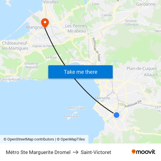 Sainte-Marguerite Dromel to Saint-Victoret map