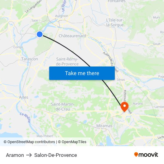 Aramon to Salon-De-Provence map