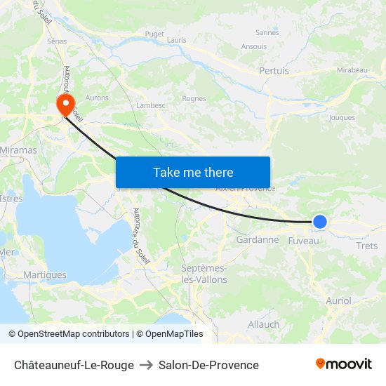 Châteauneuf-Le-Rouge to Salon-De-Provence map