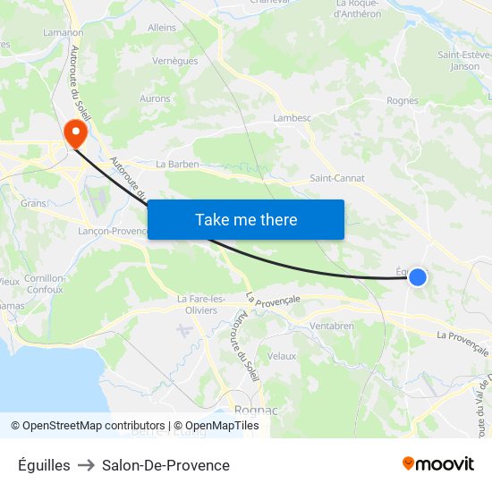 Éguilles to Salon-De-Provence map