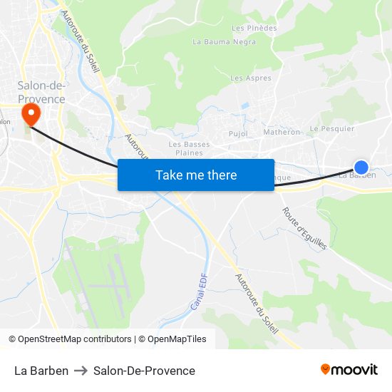 La Barben to Salon-De-Provence map