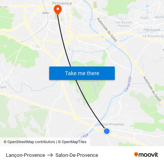 Lançon-Provence to Salon-De-Provence map
