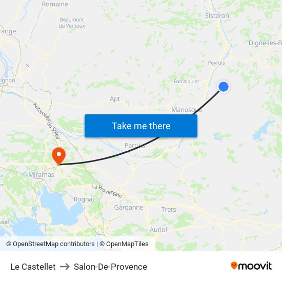 Le Castellet to Salon-De-Provence map