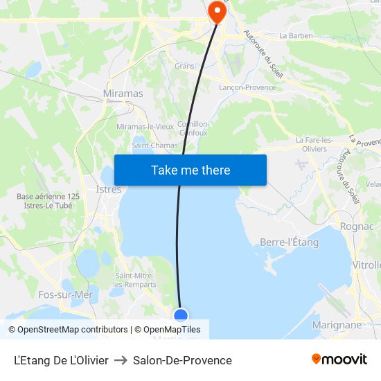 L'Etang De L'Olivier to Salon-De-Provence map