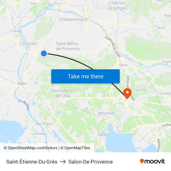 Saint-Étienne-Du-Grès to Salon-De-Provence map