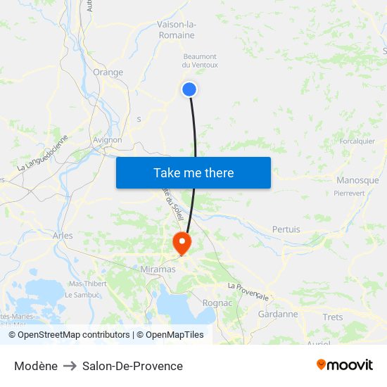 Modène to Salon-De-Provence map