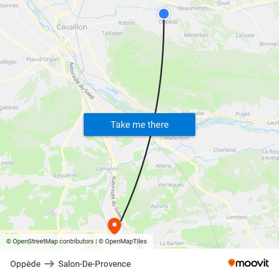 Oppède to Salon-De-Provence map