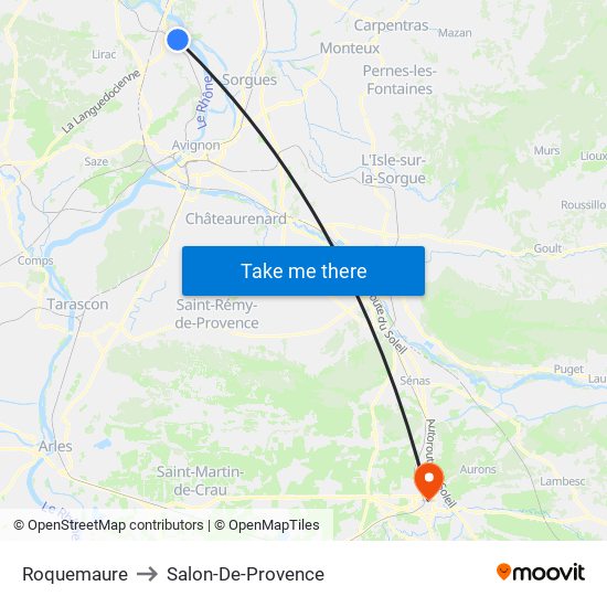 Roquemaure to Salon-De-Provence map