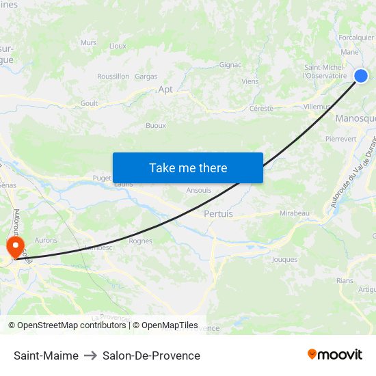 Saint-Maime to Salon-De-Provence map