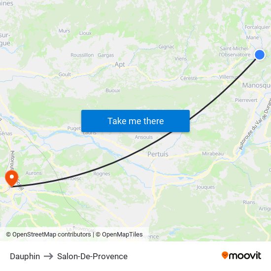 Dauphin to Salon-De-Provence map