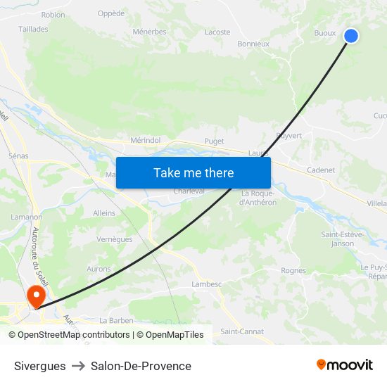 Sivergues to Salon-De-Provence map