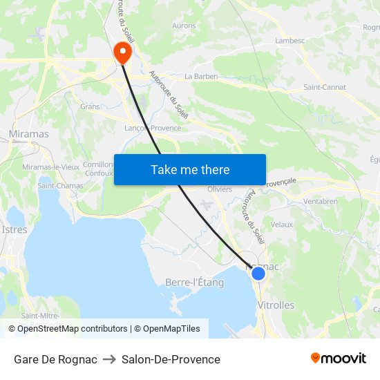 Gare De Rognac to Salon-De-Provence map