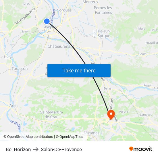 Bel Horizon to Salon-De-Provence map