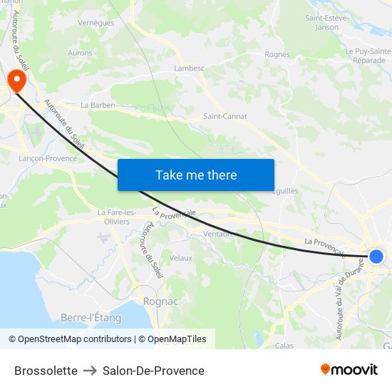 Brossolette to Salon-De-Provence map