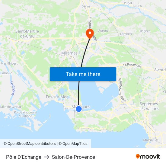 Pôle D'Echange to Salon-De-Provence map