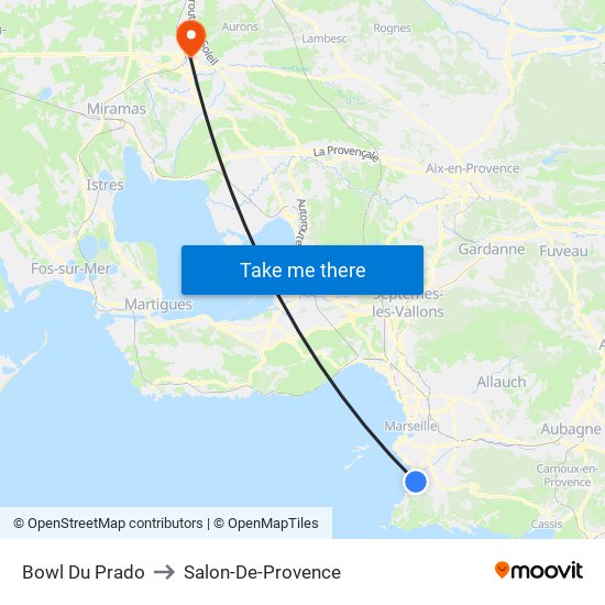 Bowl Du Prado to Salon-De-Provence map