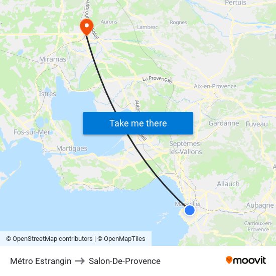 Métro Estrangin to Salon-De-Provence map