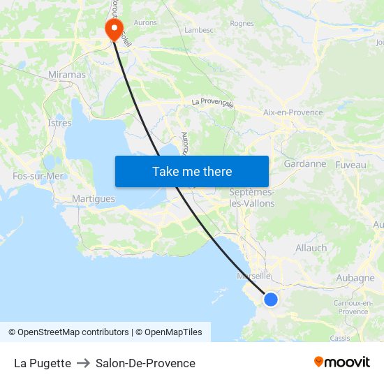 La Pugette to Salon-De-Provence map