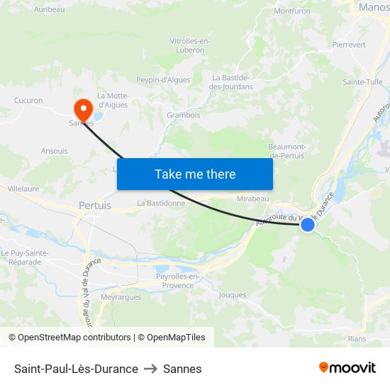 Saint-Paul-Lès-Durance to Sannes map