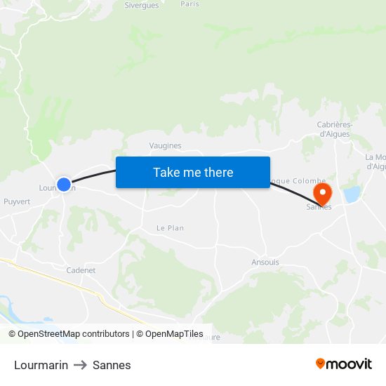 Lourmarin to Sannes map