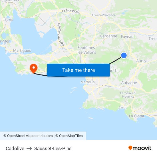 Cadolive to Sausset-Les-Pins map