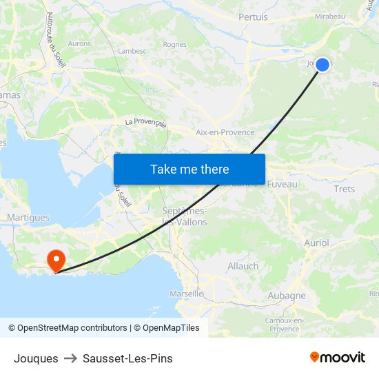 Jouques to Sausset-Les-Pins map