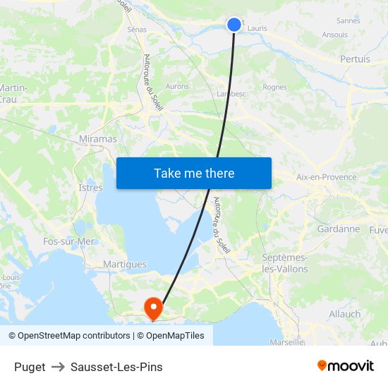 Puget to Sausset-Les-Pins map