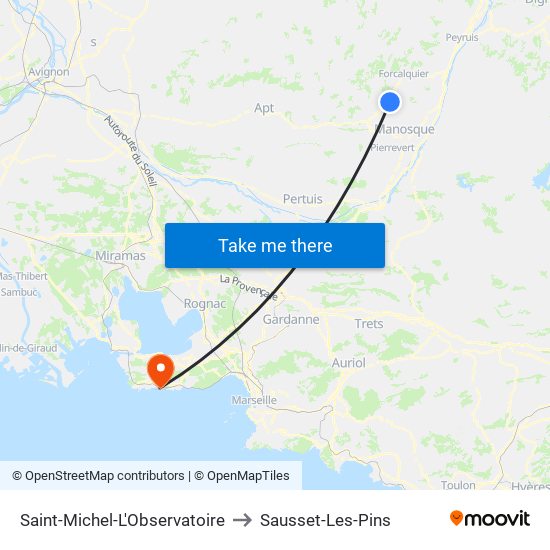 Saint-Michel-L'Observatoire to Sausset-Les-Pins map