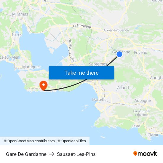 Gare De Gardanne to Sausset-Les-Pins map