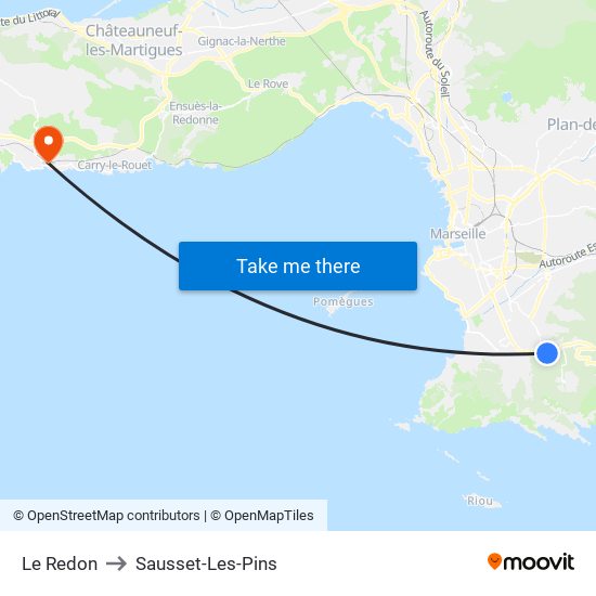 Le Redon to Sausset-Les-Pins map