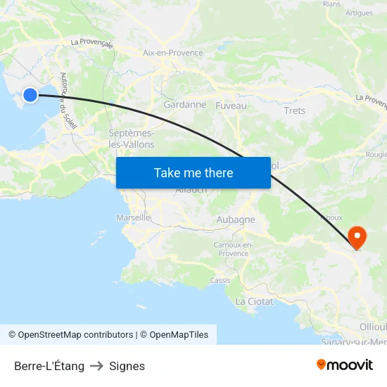 Berre-L'Étang to Signes map