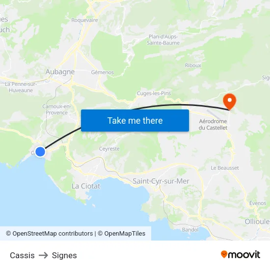 Cassis to Signes map