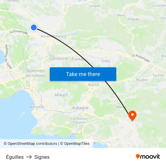 Éguilles to Signes map