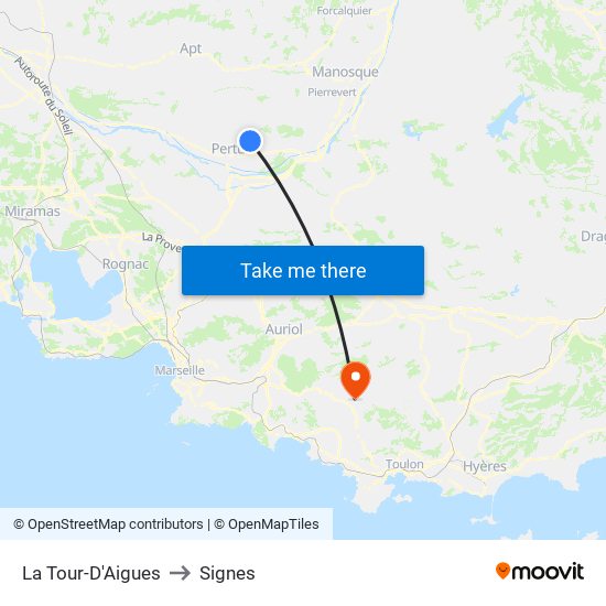 La Tour-D'Aigues to Signes map