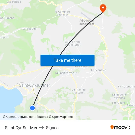 Saint-Cyr-Sur-Mer to Signes map