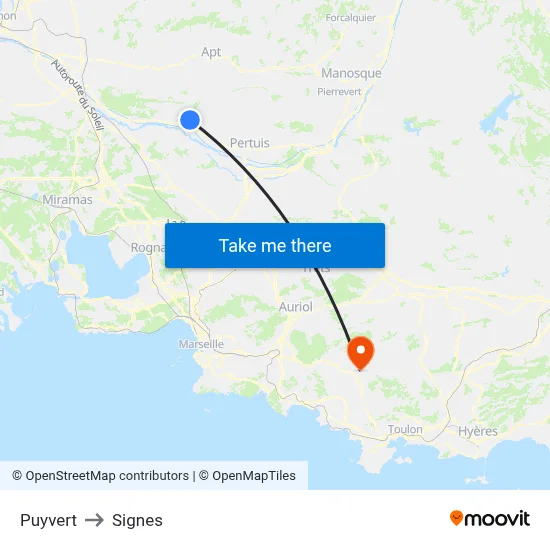 Puyvert to Signes map