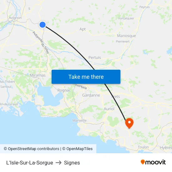 L'Isle-Sur-La-Sorgue to Signes map