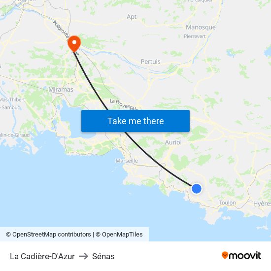 La Cadière-D'Azur to Sénas map