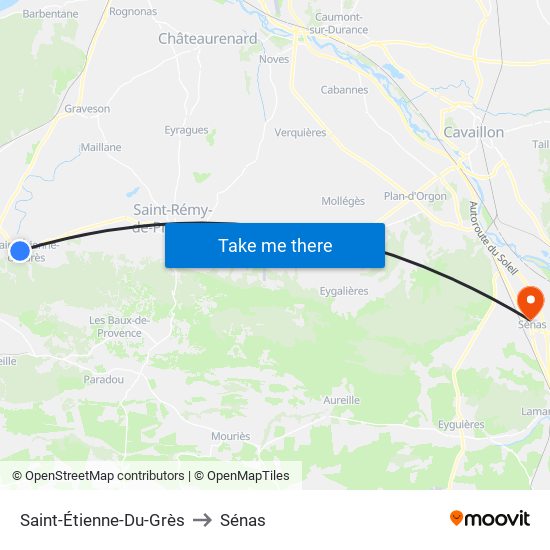 Saint-Étienne-Du-Grès to Sénas map