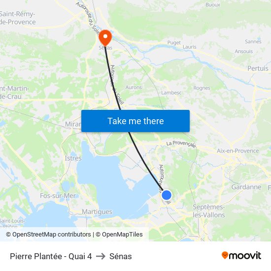 Pierre Plantée - Quai 4 to Sénas map