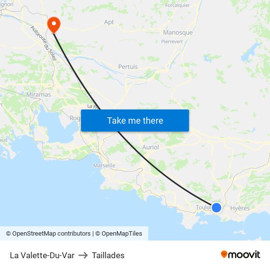 La Valette-Du-Var to Taillades map