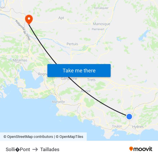 Solli�Pont to Taillades map