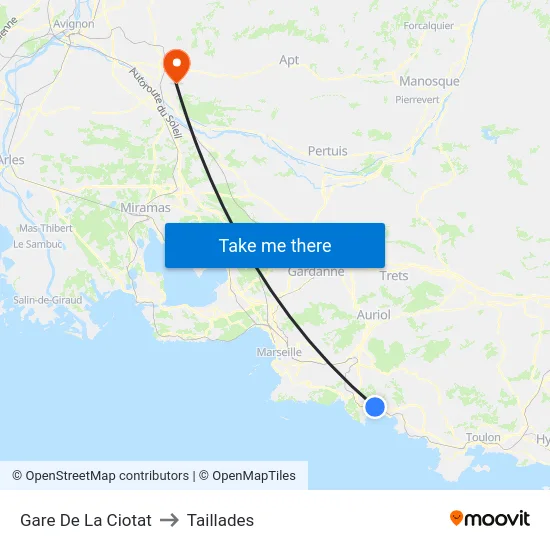 Gare De La Ciotat to Taillades map