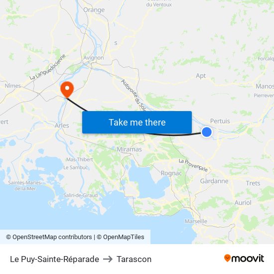 Le Puy-Sainte-Réparade to Tarascon map