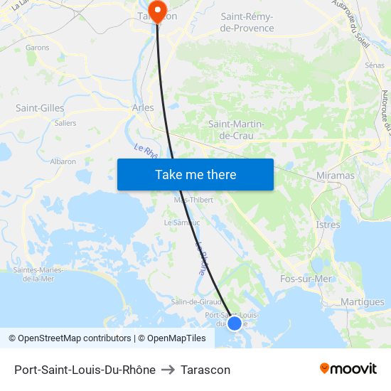 Port-Saint-Louis-Du-Rhône to Tarascon map