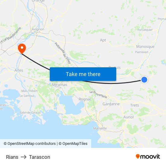 Rians to Tarascon map