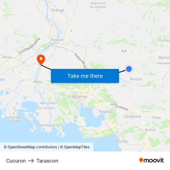Cucuron to Tarascon map